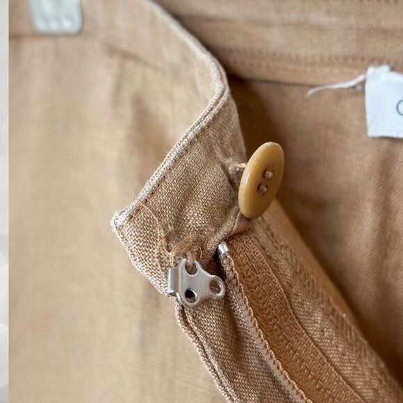 Calvin Klein Tan / Brown 100% Linen Pants - Picture 4 of 7